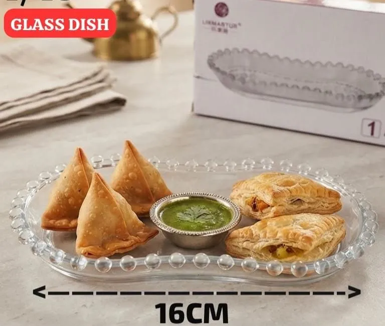 Serving plate Glass